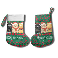 Cat Meowy Christmas Stocking Xmas Holiday Patterns - Wonder Print Shop