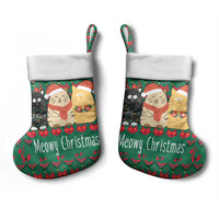 Cat Meowy Christmas Stocking Xmas Holiday Patterns - Wonder Print Shop