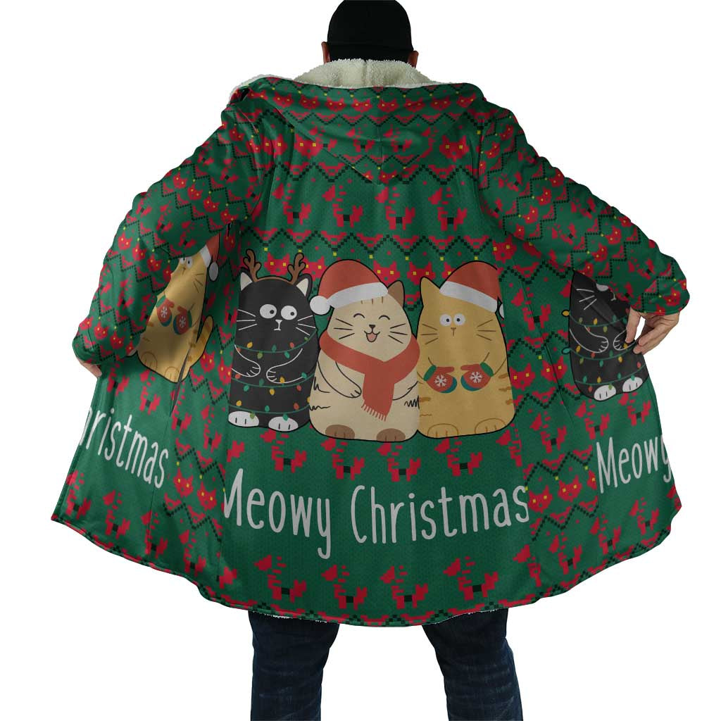 Cat Meowy Christmas Cloak Xmas Holiday Patterns - Wonder Print Shop