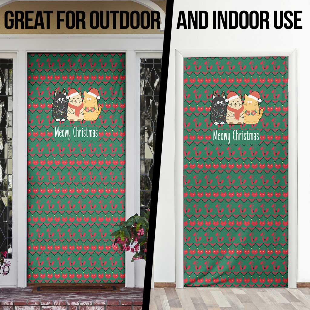 Cat Meowy Christmas Door Cover Xmas Holiday Patterns - Wonder Print Shop