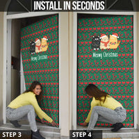 Cat Meowy Christmas Door Cover Xmas Holiday Patterns - Wonder Print Shop