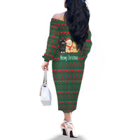 Cat Meowy Christmas Family Matching Off The Shoulder Long Sleeve Dress and Hawaiian Shirt Xmas Holiday Patterns - Wonder Print Shop