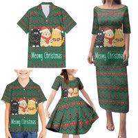 Cat Meowy Christmas Family Matching Puletasi and Hawaiian Shirt Xmas Holiday Patterns - Wonder Print Shop