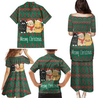 Cat Meowy Christmas Family Matching Puletasi and Hawaiian Shirt Xmas Holiday Patterns - Wonder Print Shop