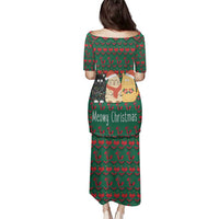 Cat Meowy Christmas Family Matching Puletasi and Hawaiian Shirt Xmas Holiday Patterns - Wonder Print Shop
