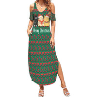 Cat Meowy Christmas Family Matching Summer Maxi Dress and Hawaiian Shirt Xmas Holiday Patterns - Wonder Print Shop