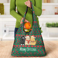Cat Meowy Christmas Grocery Bag Xmas Holiday Patterns - Wonder Print Shop