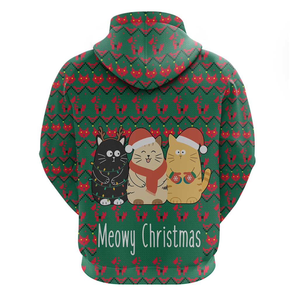 Cat Meowy Christmas Hoodie Xmas Holiday Patterns - Wonder Print Shop