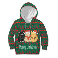 Cat Meowy Christmas Kid Hoodie Xmas Holiday Patterns - Wonder Print Shop