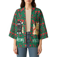 Cat Meowy Christmas Kimono Xmas Holiday Patterns - Wonder Print Shop