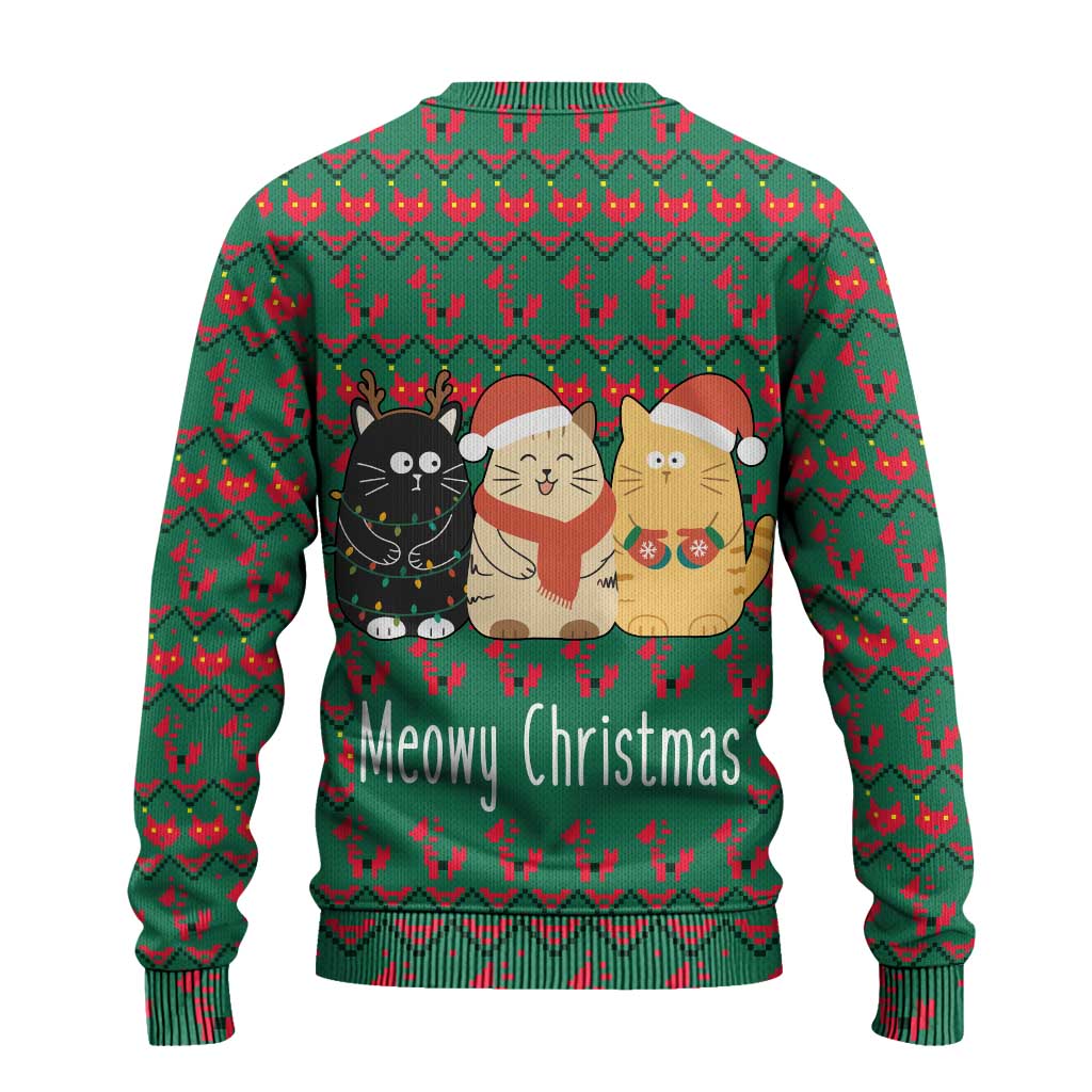 Cat Meowy Christmas Ugly Christmas Sweater Xmas Holiday Patterns - Wonder Print Shop