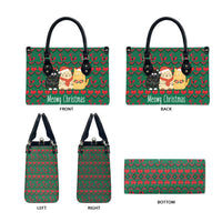 Cat Meowy Christmas Leather Bag Xmas Holiday Patterns - Wonder Print Shop