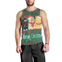 Cat Meowy Christmas Men Tank Top Xmas Holiday Patterns - Wonder Print Shop