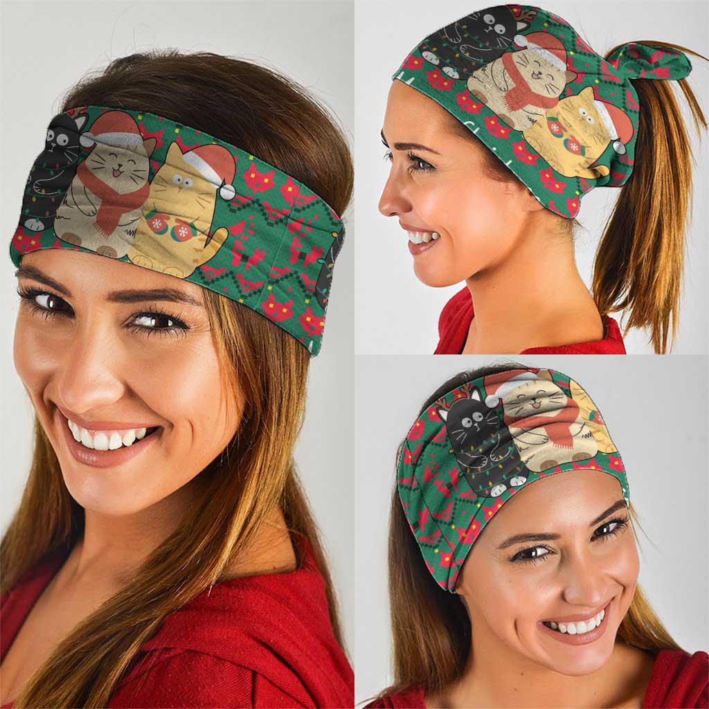 Cat Meowy Christmas Neck Gaiter Xmas Holiday Patterns - Wonder Print Shop