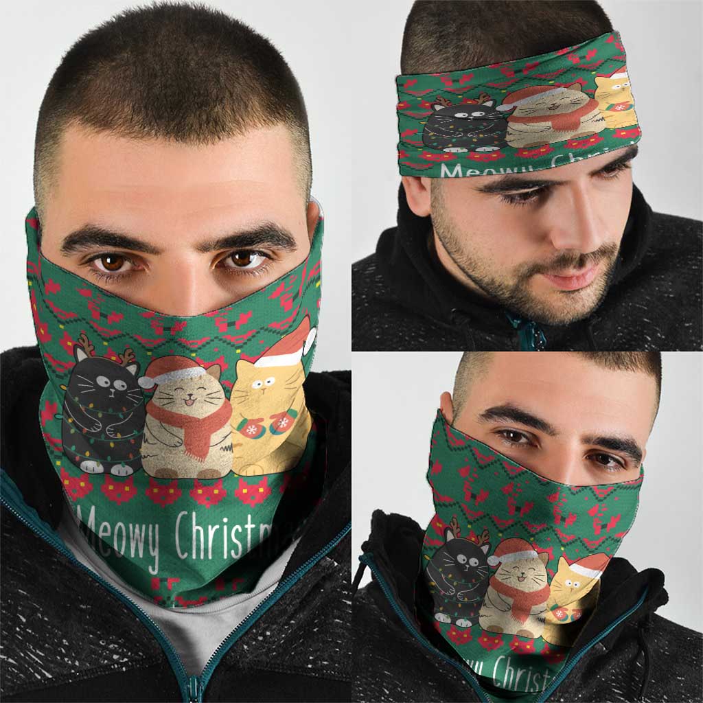 Cat Meowy Christmas Neck Gaiter Xmas Holiday Patterns - Wonder Print Shop
