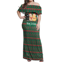 Cat Meowy Christmas Off Shoulder Maxi Dress Xmas Holiday Patterns - Wonder Print Shop