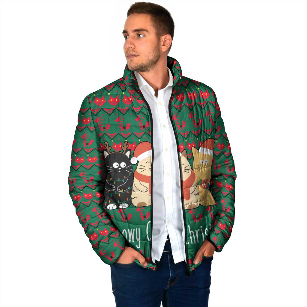 Cat Meowy Christmas Padded Jacket Xmas Holiday Patterns - Wonder Print Shop