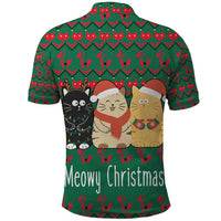 Cat Meowy Christmas Polo Shirt Xmas Holiday Patterns - Wonder Print Shop