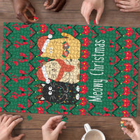 Cat Meowy Christmas Puzzle Xmas Holiday Patterns - Wonder Print Shop