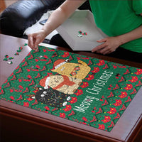 Cat Meowy Christmas Puzzle Xmas Holiday Patterns - Wonder Print Shop