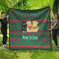 Cat Meowy Christmas Quilt Xmas Holiday Patterns - Wonder Print Shop
