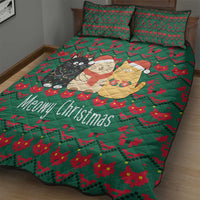 Cat Meowy Christmas Quilt Bed Set Xmas Holiday Patterns - Wonder Print Shop