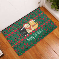 Cat Meowy Christmas Rubber Doormat Xmas Holiday Patterns - Wonder Print Shop