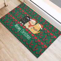 Cat Meowy Christmas Rubber Doormat Xmas Holiday Patterns - Wonder Print Shop
