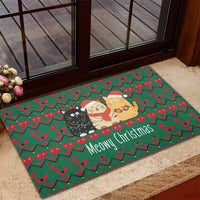 Cat Meowy Christmas Rubber Doormat Xmas Holiday Patterns - Wonder Print Shop