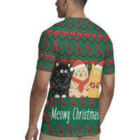Cat Meowy Christmas Rugby Jersey Xmas Holiday Patterns - Wonder Print Shop