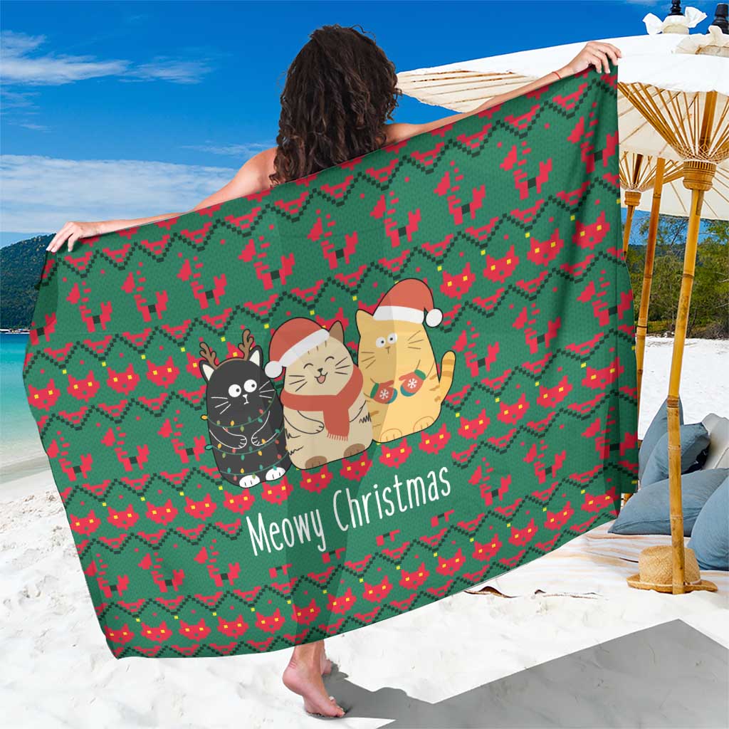 Cat Meowy Christmas Sarong Xmas Holiday Patterns - Wonder Print Shop
