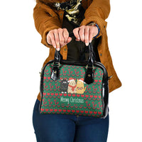 Cat Meowy Christmas Shoulder Handbag Xmas Holiday Patterns - Wonder Print Shop
