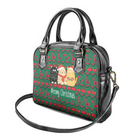 Cat Meowy Christmas Shoulder Handbag Xmas Holiday Patterns - Wonder Print Shop