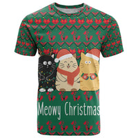 Cat Meowy Christmas T Shirt Xmas Holiday Patterns - Wonder Print Shop