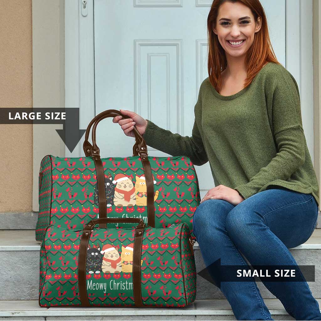 Cat Meowy Christmas Travel Bag Xmas Holiday Patterns - Wonder Print Shop