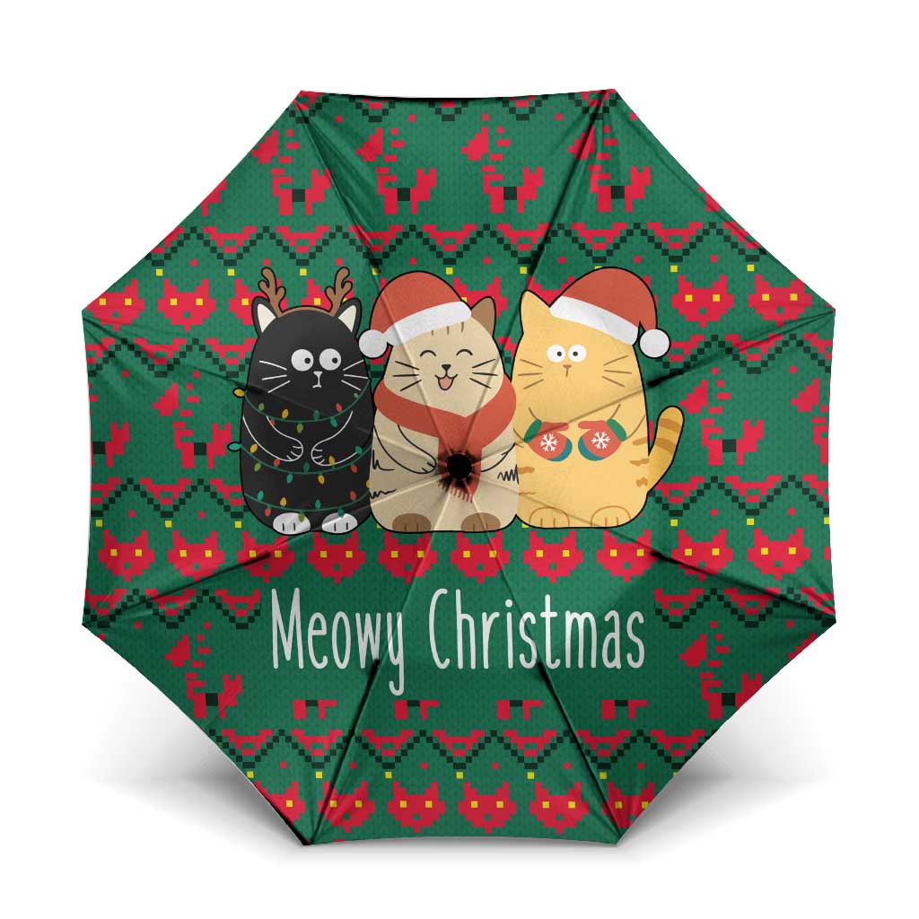 Cat Meowy Christmas Umbrella Xmas Holiday Patterns - Wonder Print Shop
