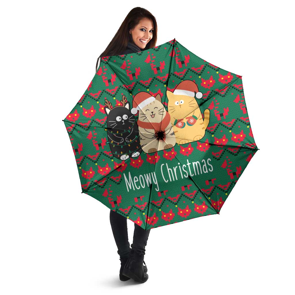 Cat Meowy Christmas Umbrella Xmas Holiday Patterns - Wonder Print Shop