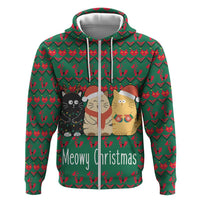 Cat Meowy Christmas Zip Hoodie Xmas Holiday Patterns - Wonder Print Shop