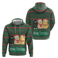 Cat Meowy Christmas Zip Hoodie Xmas Holiday Patterns - Wonder Print Shop