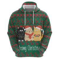 Cat Meowy Christmas Zip Hoodie Xmas Holiday Patterns - Wonder Print Shop