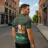 Cat Meowy Christmas Zipper Polo Shirt Xmas Holiday Patterns - Wonder Print Shop