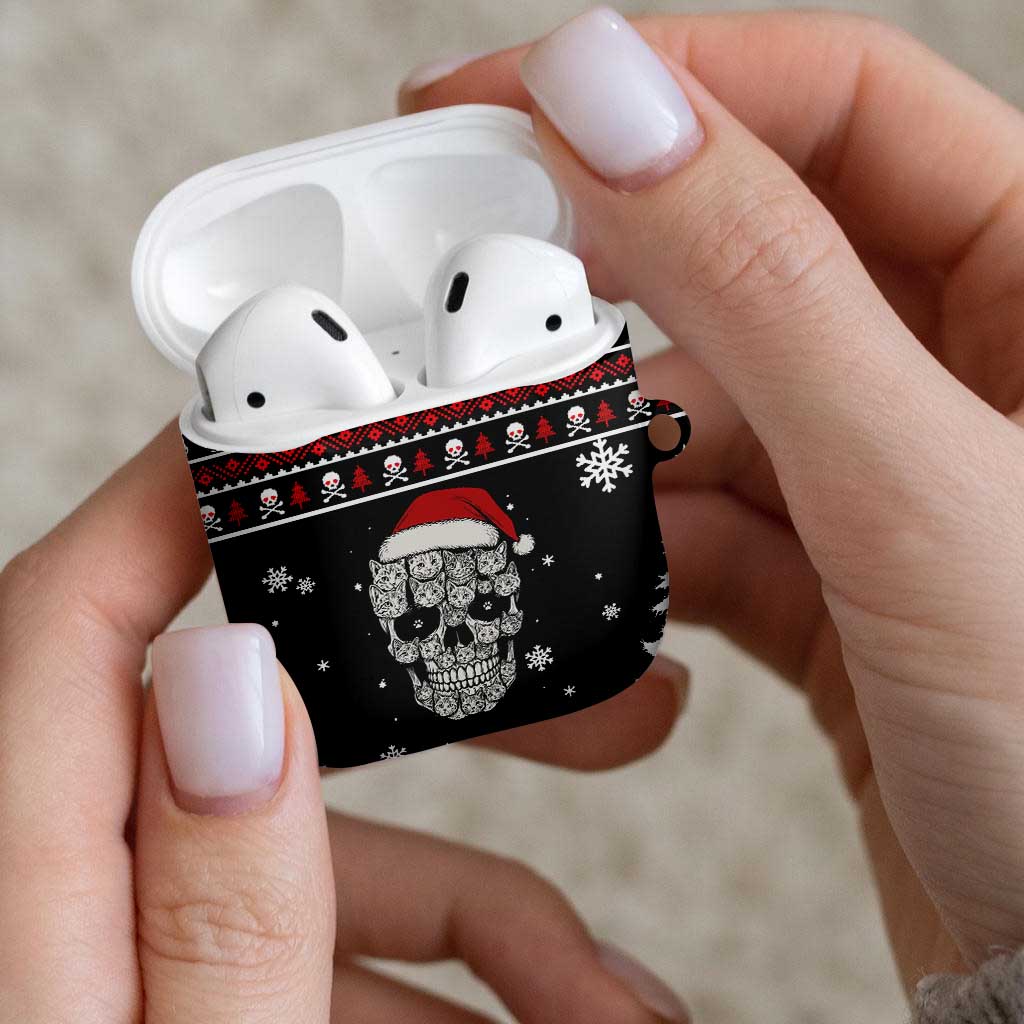 Cat Skull Santa Christmas AirPods Case Xmas Holiday Patterns - Wonder Print Shop