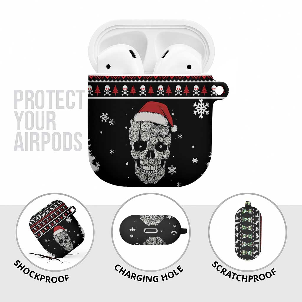 Cat Skull Santa Christmas AirPods Case Xmas Holiday Patterns - Wonder Print Shop