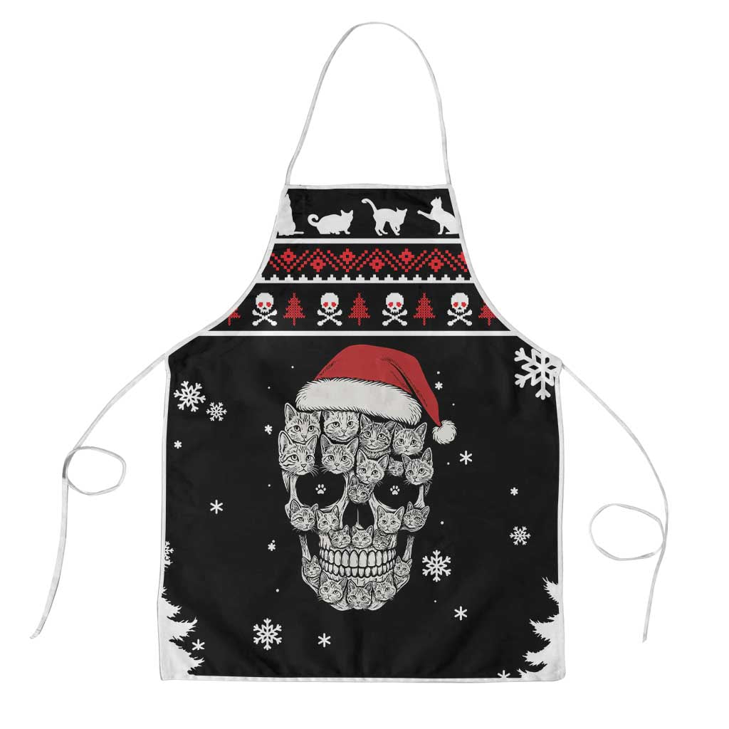 Cat Skull Santa Christmas Apron Xmas Holiday Patterns - Wonder Print Shop