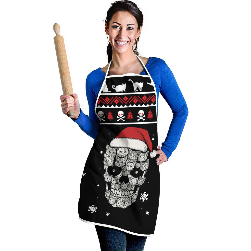 Cat Skull Santa Christmas Apron Xmas Holiday Patterns - Wonder Print Shop