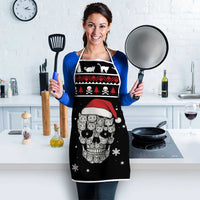 Cat Skull Santa Christmas Apron Xmas Holiday Patterns - Wonder Print Shop