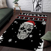 Cat Skull Santa Christmas Area Rug Xmas Holiday Patterns - Wonder Print Shop