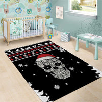 Cat Skull Santa Christmas Area Rug Xmas Holiday Patterns - Wonder Print Shop