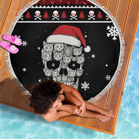 Cat Skull Santa Christmas Beach Blanket Xmas Holiday Patterns - Wonder Print Shop