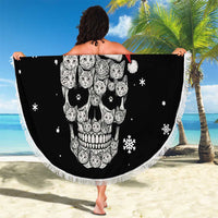 Cat Skull Santa Christmas Beach Blanket Xmas Holiday Patterns - Wonder Print Shop